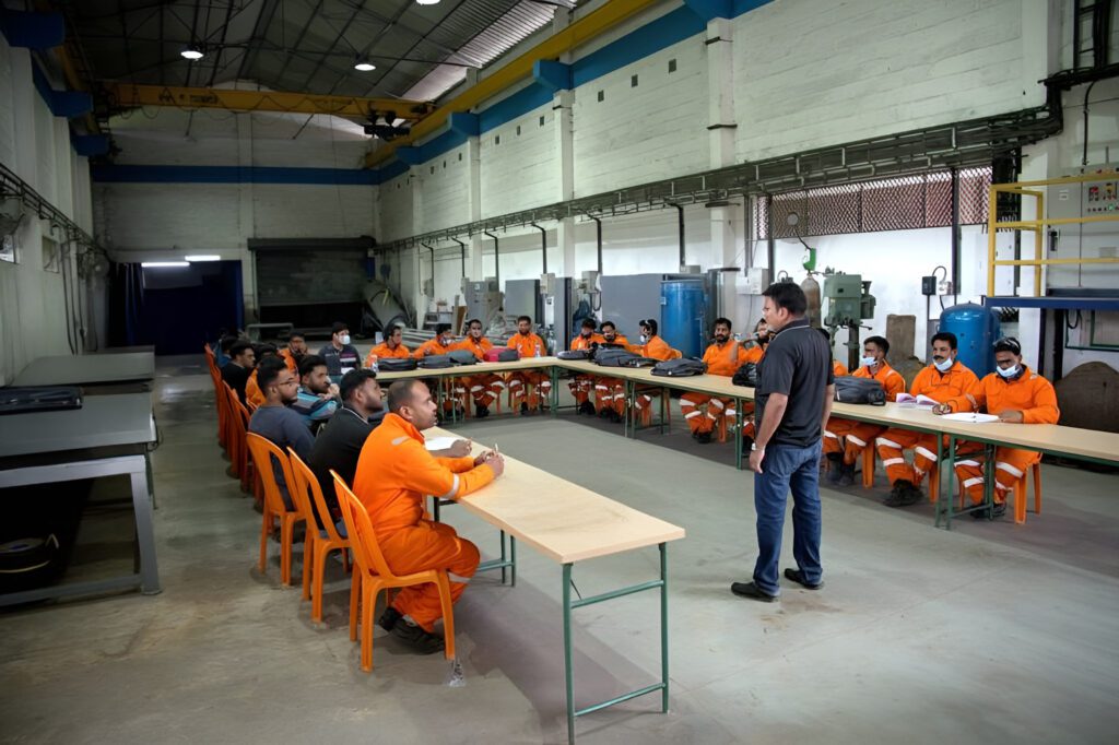 stock-photo-checking-surface-profile-of-steel-top-flange-after-steel-grit-blasting-with-digital
